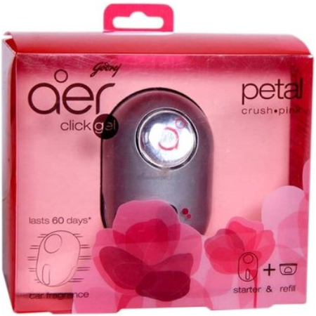 Godrej Aer Click, Car Vent Air Freshener Kit Petal Crush Pink-10g