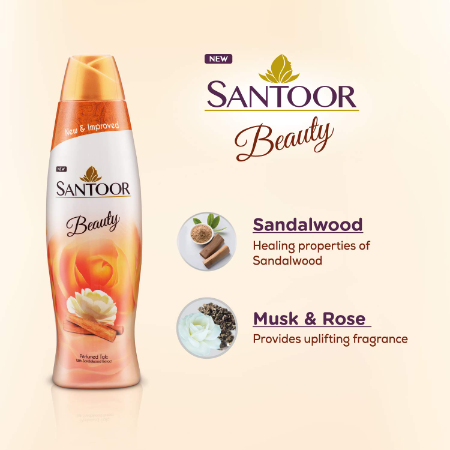 Santoor Beauty Talcum Powder - Sandalwood