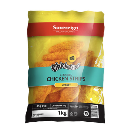 Crumbed Cheesy Chicken Strips - Chicken'tizers (1Kg)