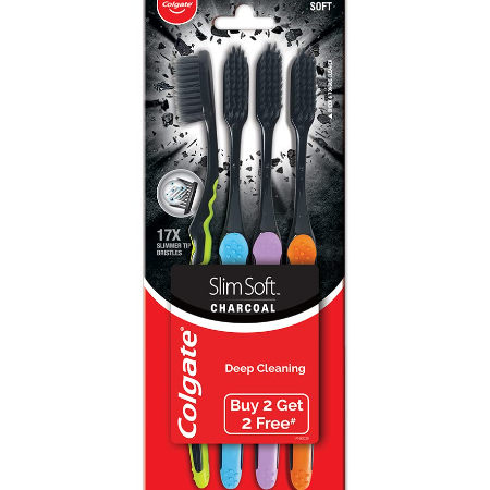 Colgate Slim Soft Charcoal Tooth Brush Buy 2 Get 2 Free