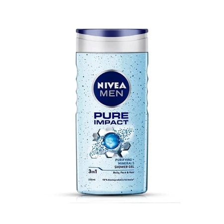 Nivea Men   Pure Impact Shower Gel 3 in 1