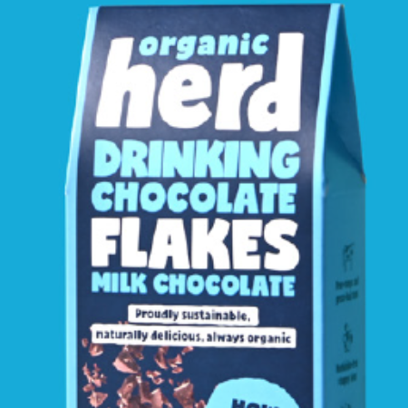 Organic Herd Drinking Chocolate Flakes Milk Chocolate  10 x 140g RRP £6.99