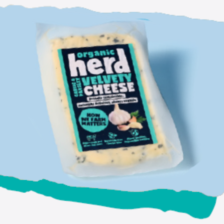 Organic Herd Velvety Cheese Garlic & Parsley 8 x 150g RRP £5.49 - SPECIAL ORDER