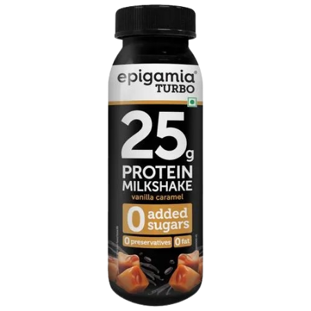 Epigamia Turbo 25G Protein Milkshake Vanialla Caramel