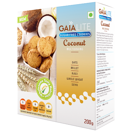 Gaia Lite Sugar Free Cookies (Coconut Multigrain)