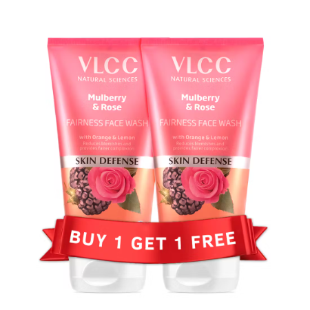 VLCC Mulberry & Rose Fairness Face Wash-Buy One Get One