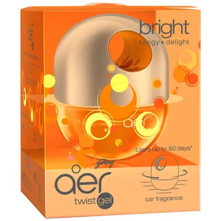 Godrej Aer Car Air Freshener - Twist Gel, Bright Tangy Delight