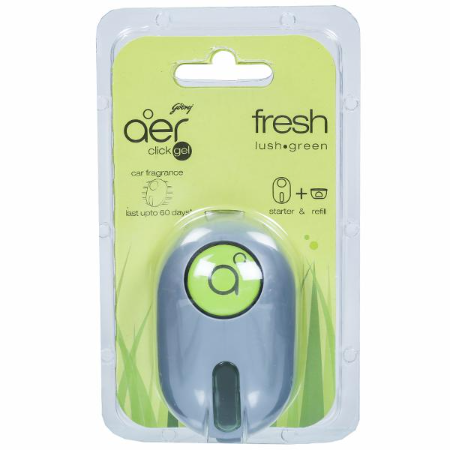 Godrej Aer Click Gel - Car Air Freshener Refill, Fresh Lush Green