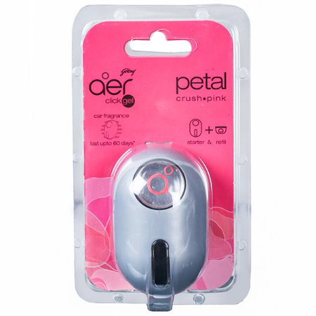 Godrej Aer Click Gel - Car Air Freshener Refill, Petal Crush Pink