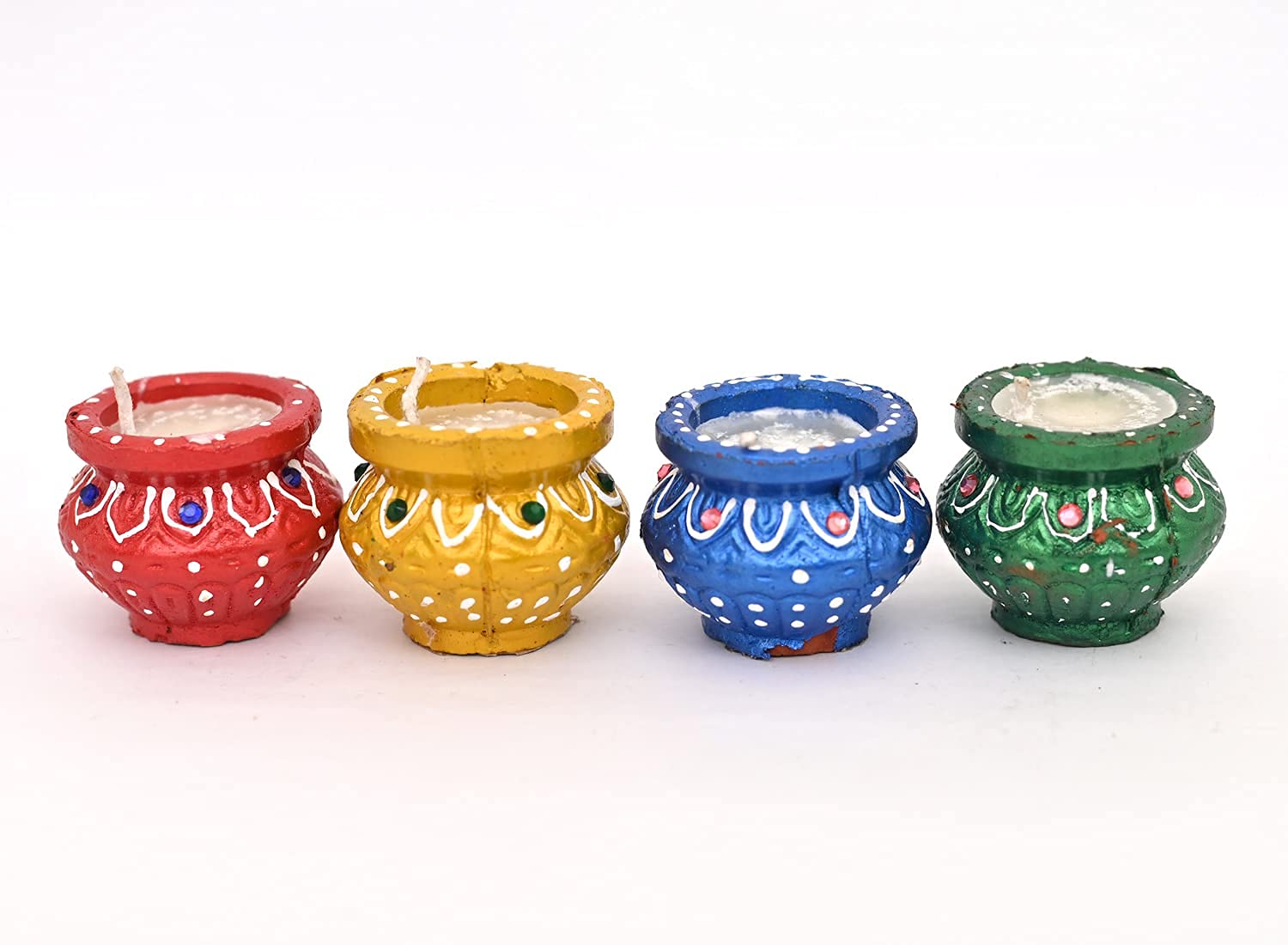 Matka Pot With Candle - 4 Pcs