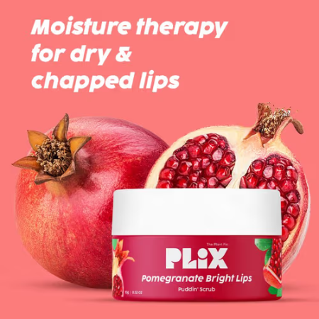 Plix Pomegranate Bright Lips Puddin' Scrub Cocoa Butter ! Vitamin E