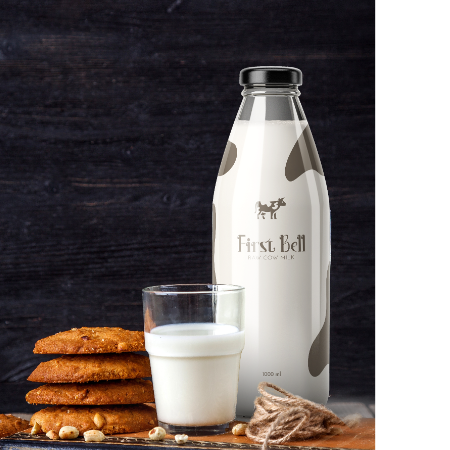 A1   COW MILK GLASS BOTTLE