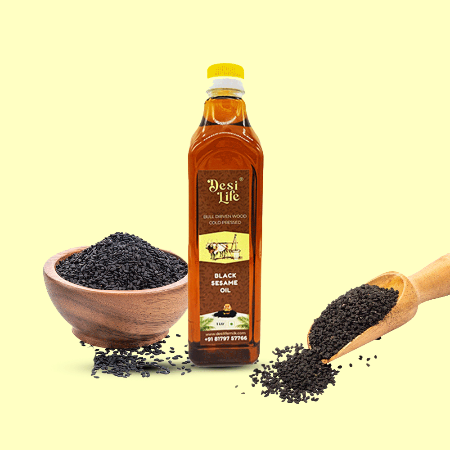 Black Sesame Oil - Bull Driven Wooden Cold Pressed