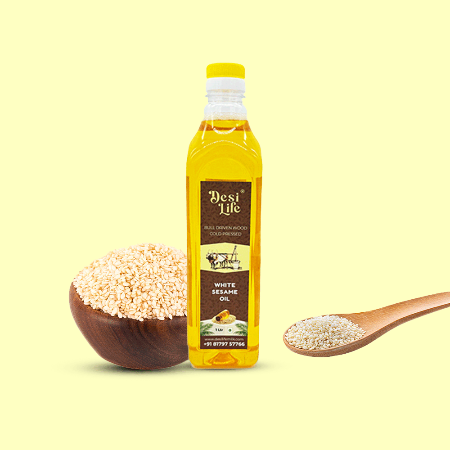 White Sesame Oil - Bull Driven Wooden Cold Pressed