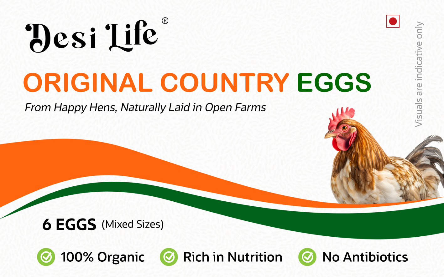 Original Country Eggs - 6 Pack (Free Range & Antibiotic Free)