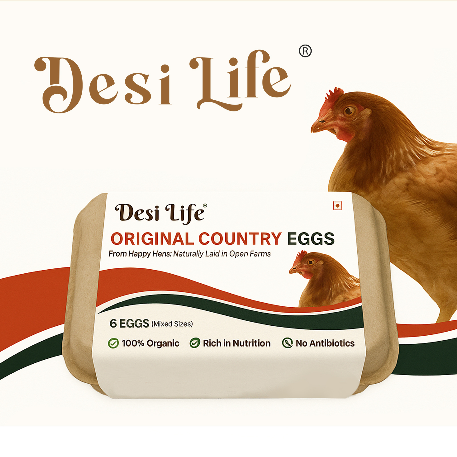 Original Country Eggs - 6 Pack (Free Range & Antibiotic Free)