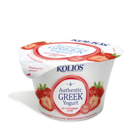 Kolios Greek Yogurt 0% fat on fruit layer 
