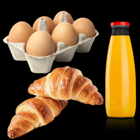 Breakfast Pack (6 x eggs, 2 x croissants, 1 x Orange Juice)