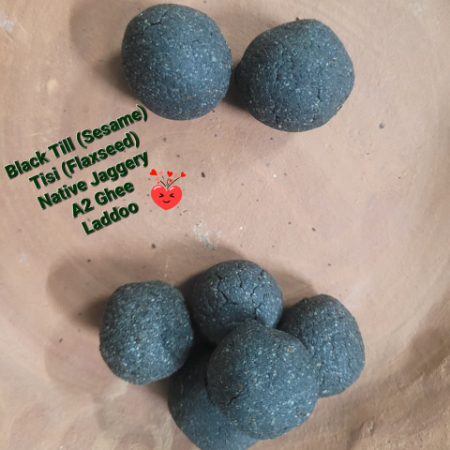 Tilisi Laddoos - Black Til (Sesame) and Tisi (Flaxseed) (Rs 30 Refund Glass Jar return)