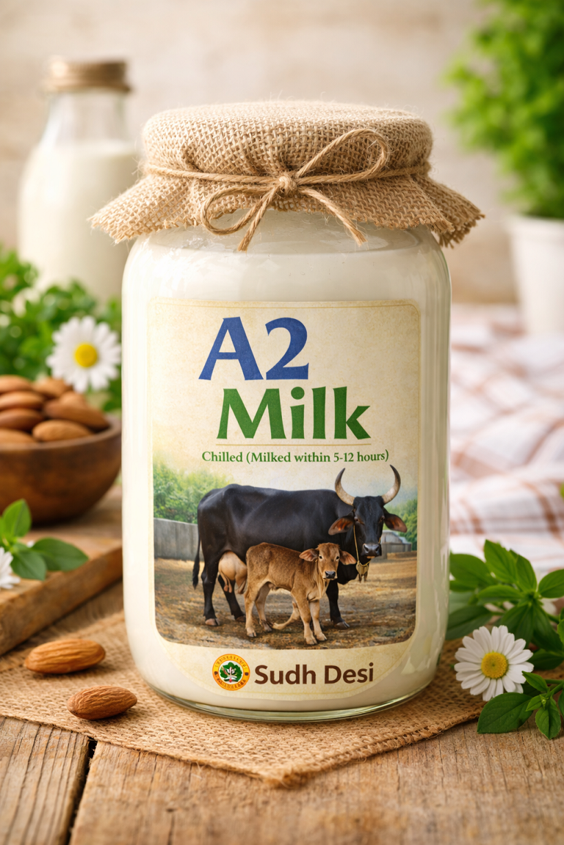 Chilled - Desi Cow Raw A2 Milk. (Milked within 5-12 hrs)