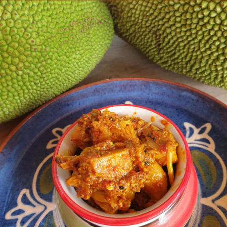 Jackfruit Pickle (North Style) - Homemade (made in Mustard Oil) .