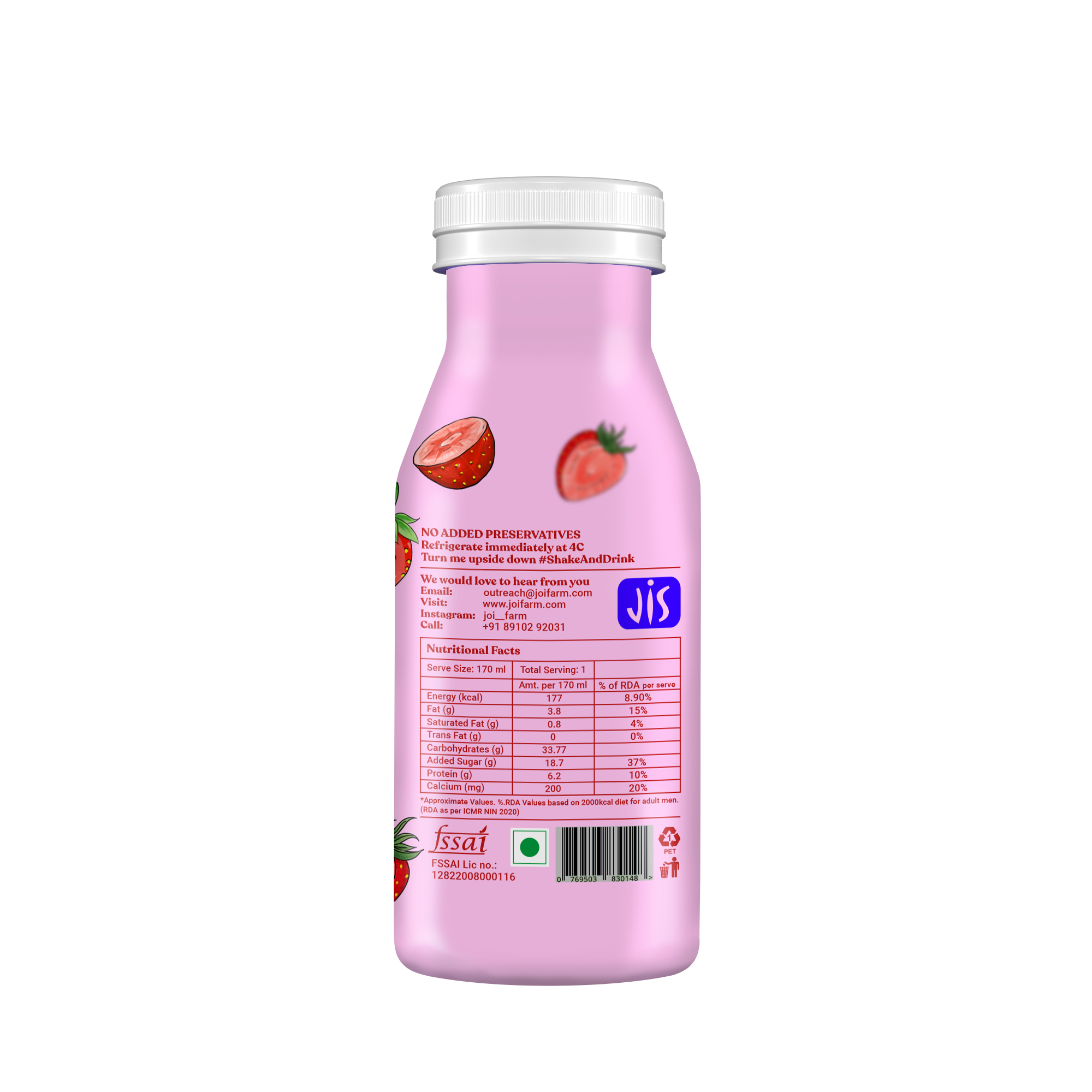 Strawberry Probiotic Yogurt Smoothie