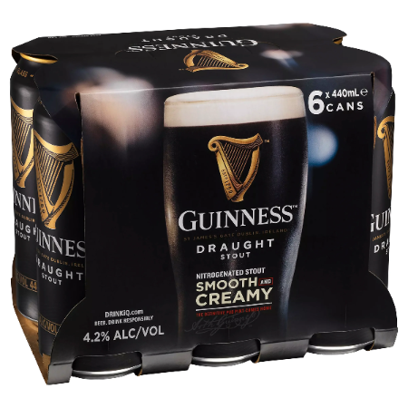 Guinness Draught Stout Can 440ml x6