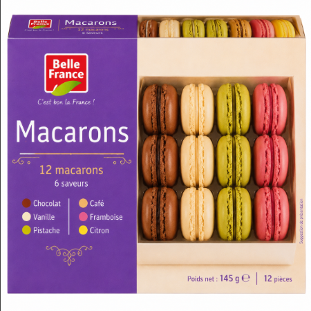 Bella France 12 Assorted Macarons Frozen 