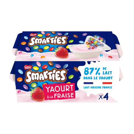 Nestlé Smarties Strawberry Yogurt 125g x 4 