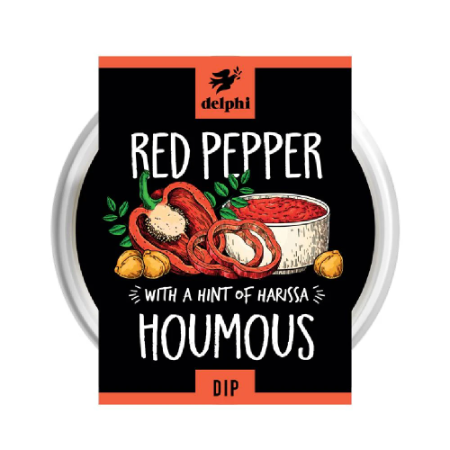 Delphi Grilled Red Pepper + Hummus Dip 170g
