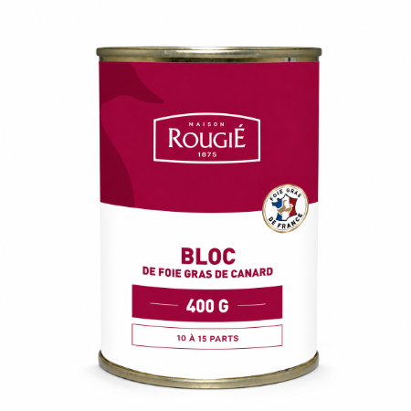 Rougié Block Duck Foie Gras with 30% Morceau 400g