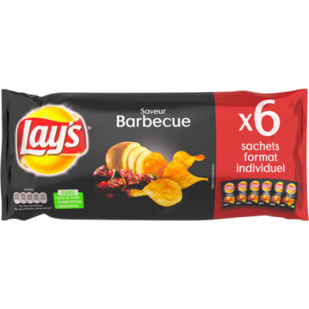 Lay's Barbecue Flavour Potato Chips 27.5g x 6