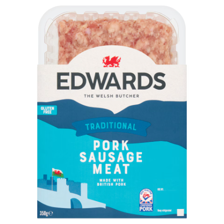 Edwards Traditional British Pork Sausage Meat 350g
