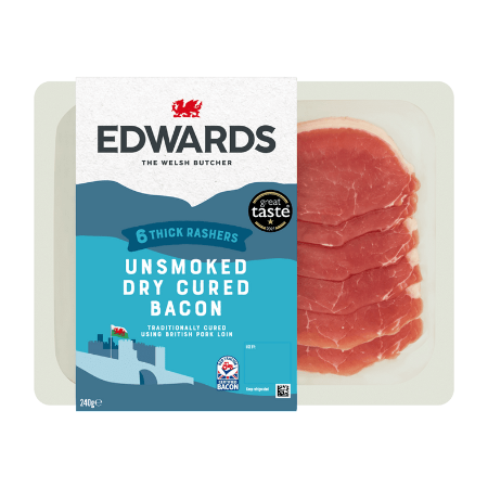 Edwards Unsmoked Dry Cured Bacon 240g