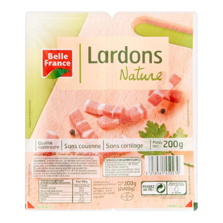 Belle France Plain Bacon Diced 100g x 2