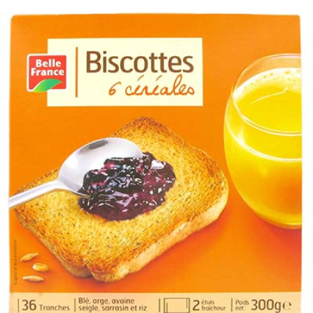 Belle France 6 Cereals Toasts 36 Slices