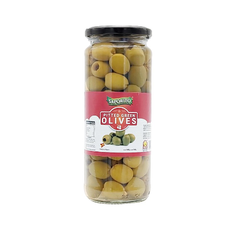 Saporito Pitted Whole Green Olives 340g