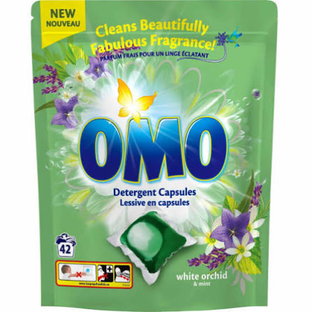 OMO Laundry Detergent Capsules – White Orchid & Mint 42 Capsules
