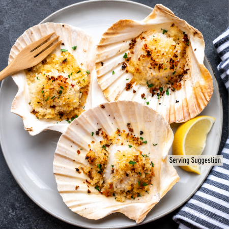 Scallops Half Shell With Roe 20/30 750g