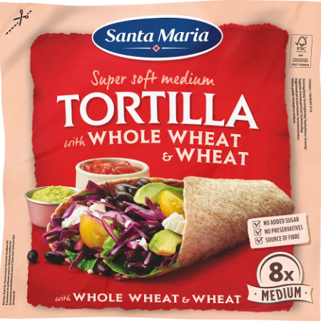 Santa Maria Tortilla Whole Wheat Medium 320g