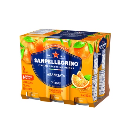 Sanpellegrino Aranciata Sparkling Orange 330ml x 6 