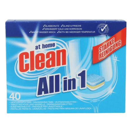 At Home Clean All-in-One Dishwasher Tablets 40 Tabs