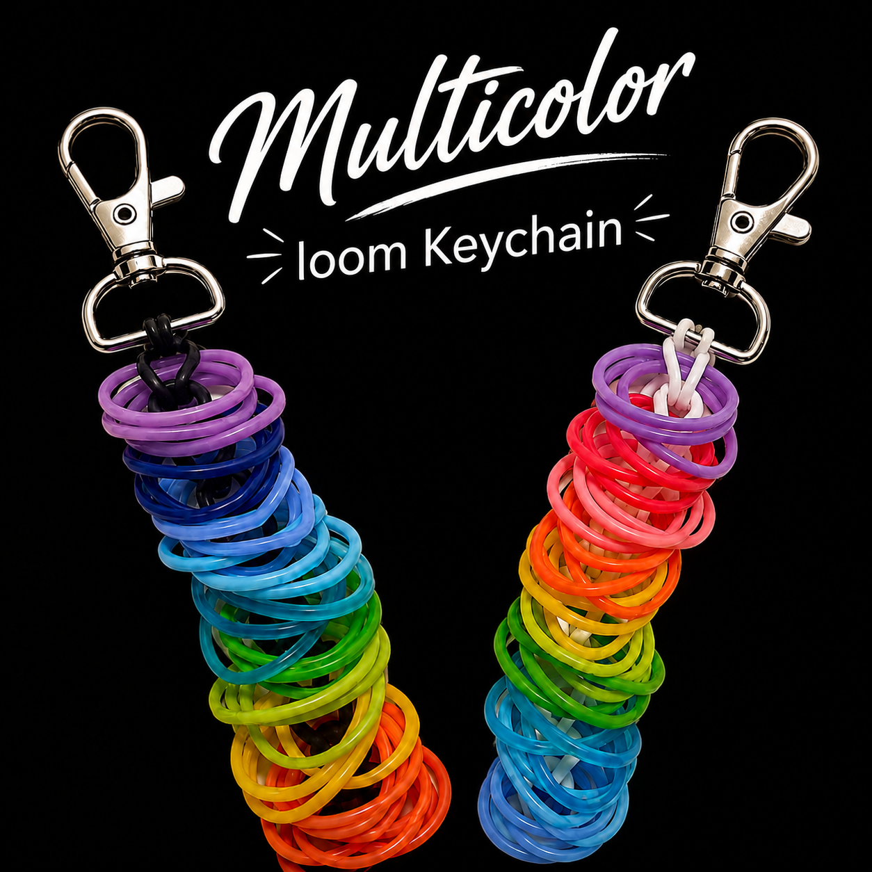 Multicolor Loom Keychain