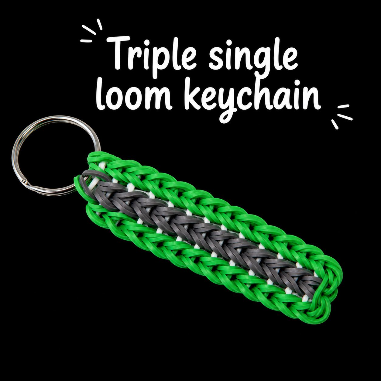 Triple Single Loom Keychain