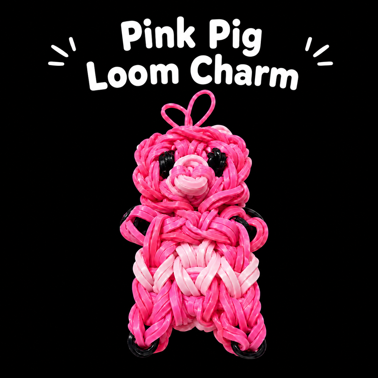 Pink Pig Loom Charm