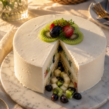Vanilla Fruit Filling Cake