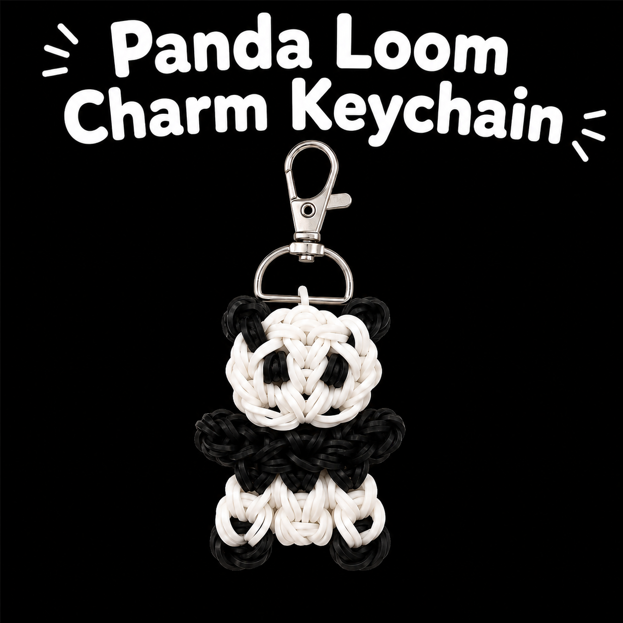 Panda Loom Charm Keychain