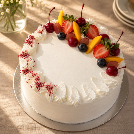 Vanilla Fruit Filling Cake
