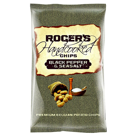 Roger's Handcooked chips- Black pepper and SeaSalt (150g)