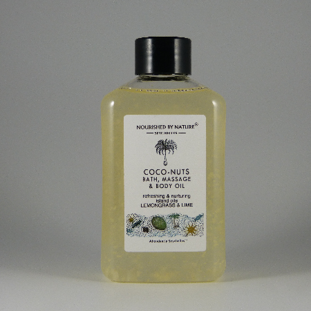 Coco-Nuts Bath, Body & Massage Oil with Lemongrass & Lime (50ml)